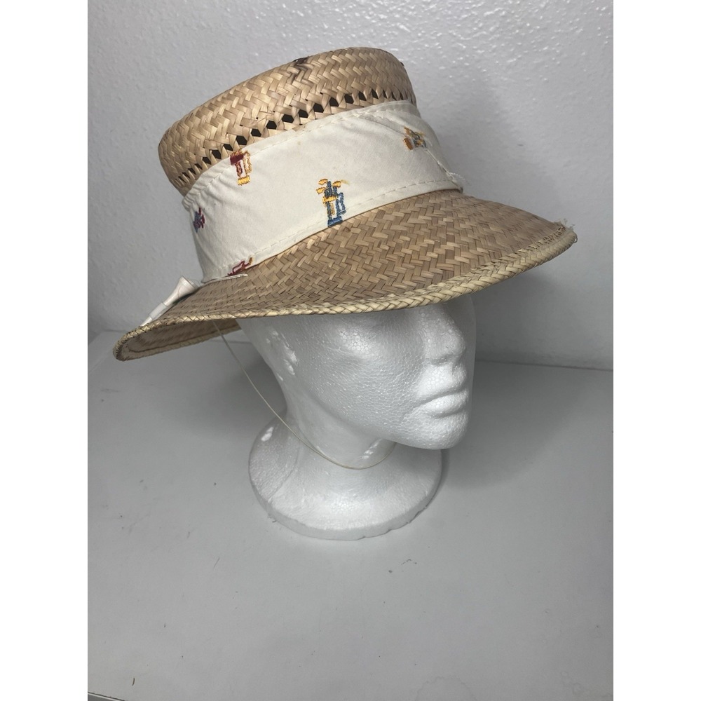 VTG One Of A Kind Homemade Small Women's Straw Golf Hat Golfball "Birdie" Nest - Picture 2 of 8
